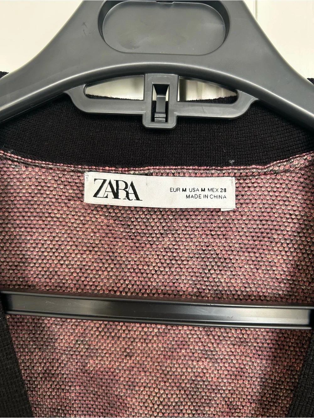 Zara Black Trim Pink Floral Button-Up Cardigan